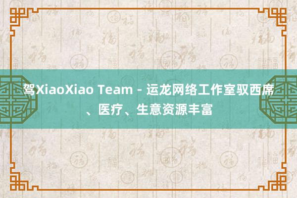 驾XiaoXiao Team - 运龙网络工作室驭西席、医疗、生意资源丰富